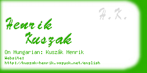 henrik kuszak business card